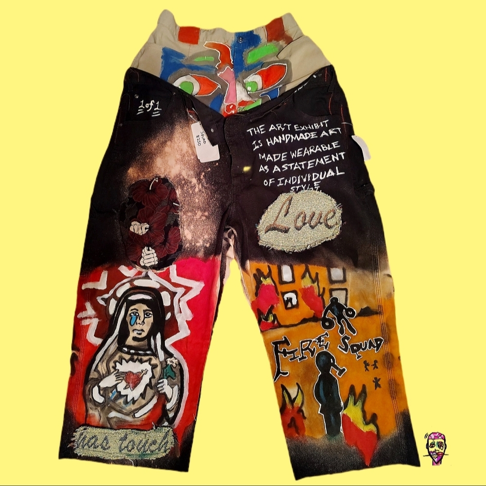 Artistic Multicolor Men's Relaxed Jeans